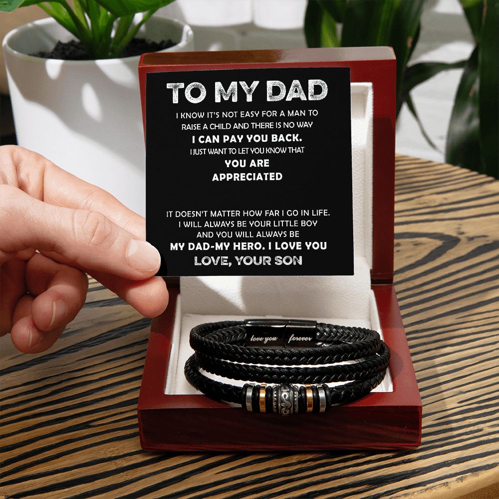To My Dad - Appreciated Forever Bracelet Luxury Box w/LED