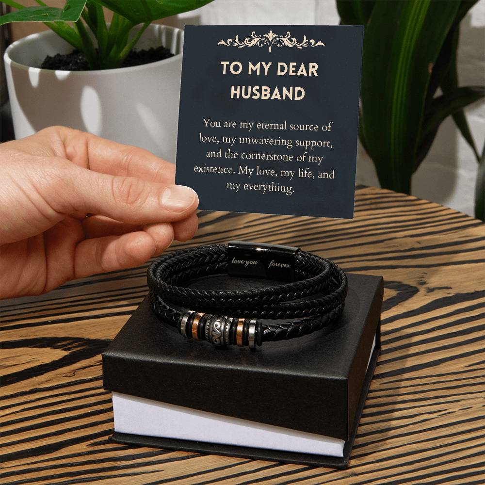 To My Husband - Eternal Love Forever Bracelet Two Tone Box