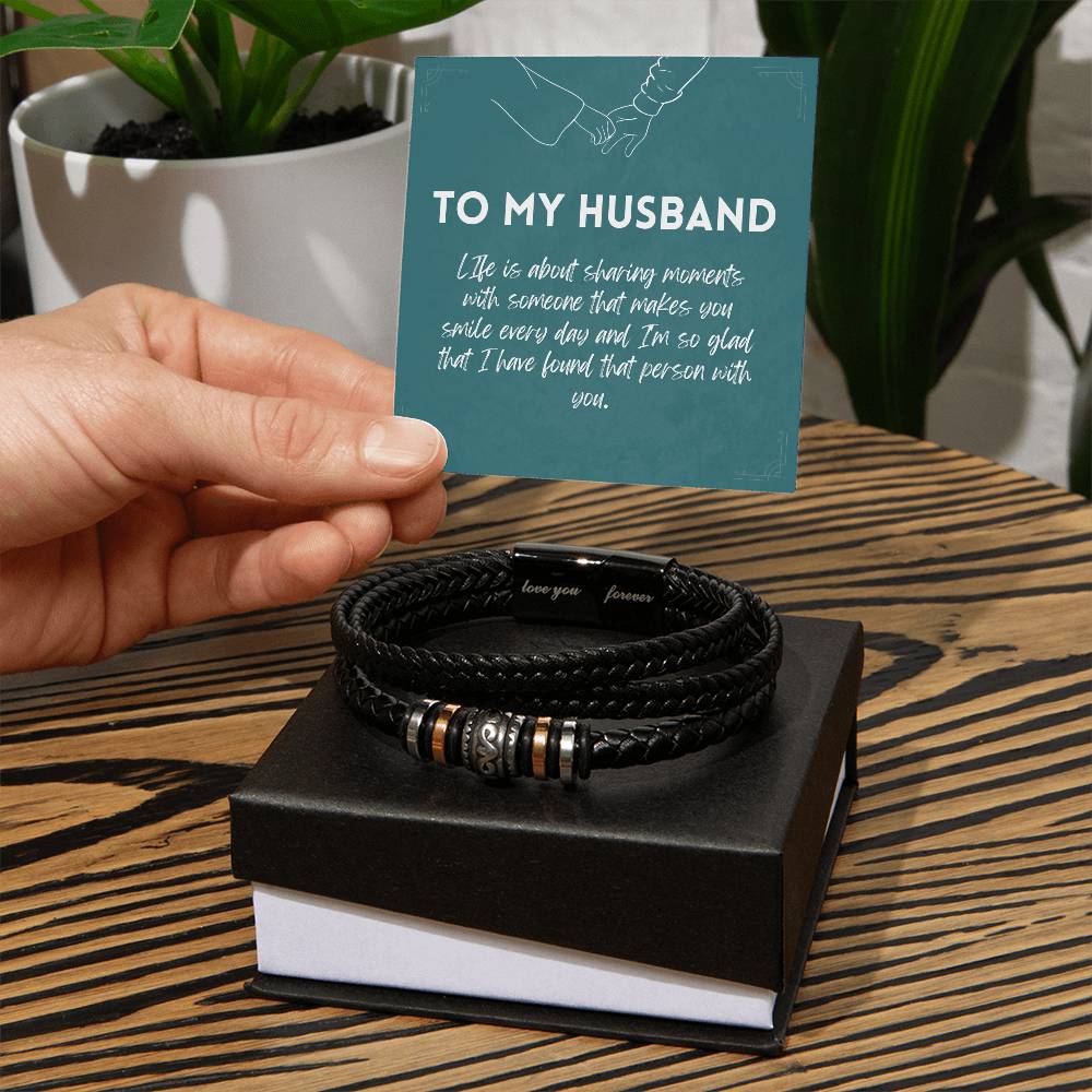 To My Husband - Makes me Smile Forever Bracelet Two Tone