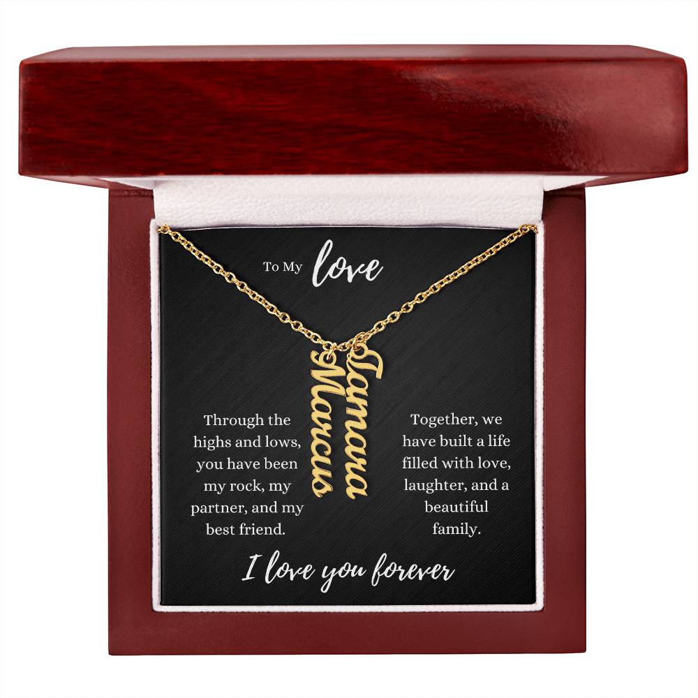To My Love - Classic Name Necklaces 2 Names / 18K Yellow