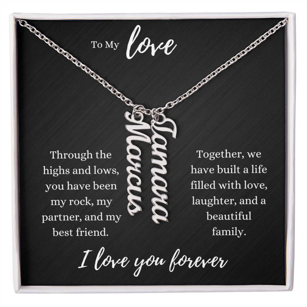To My Love - Classic Name Necklaces 2 Names / Polished