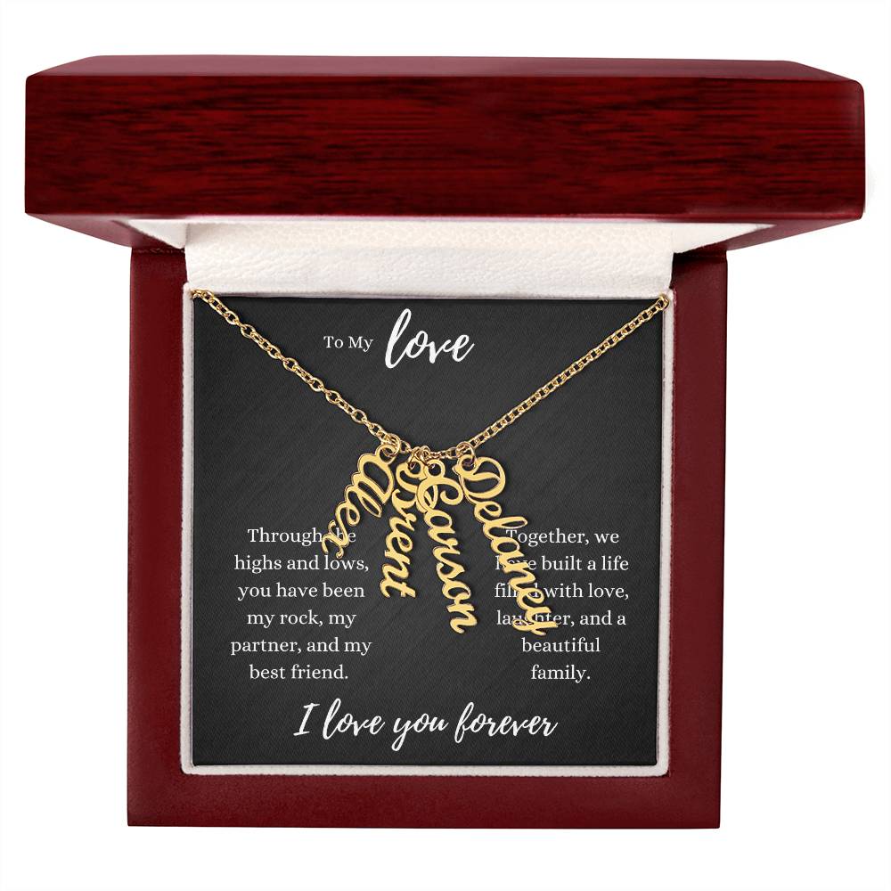 To My Love - Classic Name Necklaces 4 Names / 18K Yellow