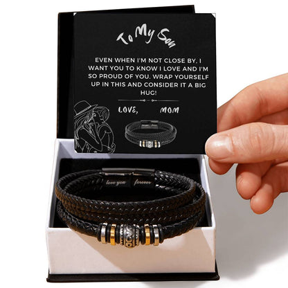 To My Son - Love You Forever Bracelet Two Tone Box Jewelry