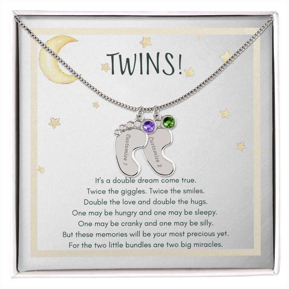 TWINS! Baby Feet Necklace - Jewelry