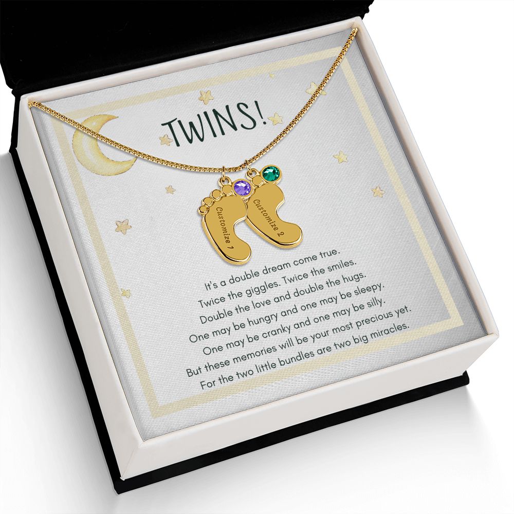 TWINS! Baby Feet Necklace - Jewelry